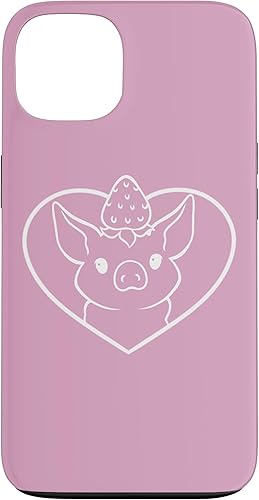 Funda para iPhone 13 Sow Swine Cute Heart Strawberry Mini Cerdo