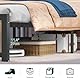 YITAHOME Bettgestell LED mit Kopfteil USB-Anschlüsse und Ladeausgänge Metallplattform-Bettgestell mit 2 Regalböden,Keine Matratze erforderlich,180X200CM Braun