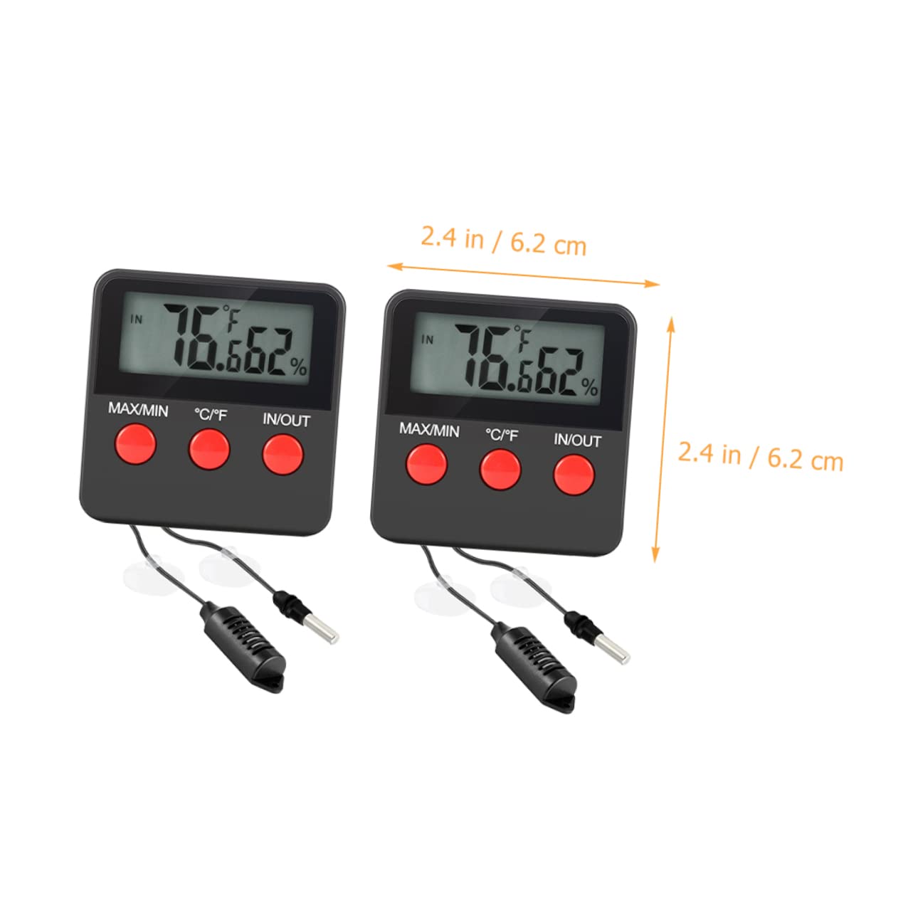 Mipcase 4juegos Digital Higrómetro Para Terrarios De Reptiles Medidor De Temperatura y Humedad Para Incubadoras De Huevos Diseño Clip Para Sencilla Instalación Alta Precisión y