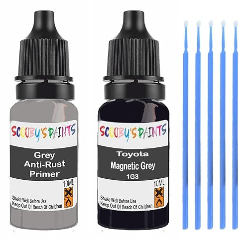 Scoobys Paints Back In The Mix Grey Touch Up Paint For Toyota Magnetic 1G3 Scratch Stone Chip Repair With Primer