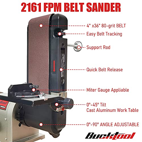BUCKTOOL 5.0A Belt Disc Sander