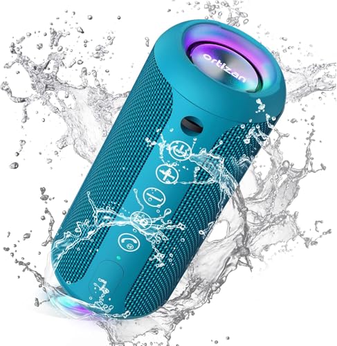 Ortizan Haut-parleur Bluetooth LED Portable IPX7