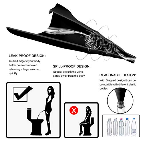 Image of Female Urinal, Reusable Silicone Foolproof Women Pee Funnel Allows Women to Pee Standing Up,Women's Urinal is The Perfect Companion for Indoor Use