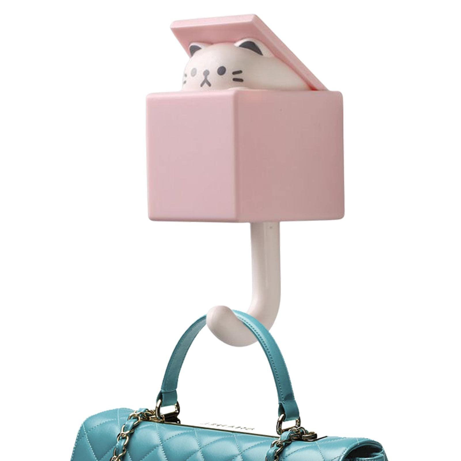 KASESSS 4 ganci sopra porta, motivo gatto, ganci robusti senza perforazione, per porte camera da letto, bagno, armadio