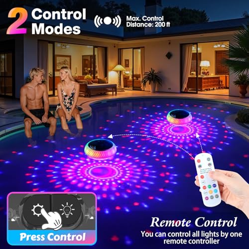 Goallim Floating Pool Lights Solar Powered, 7.6 Inch RGB Upper& Lower Color Changing Solar - image 6