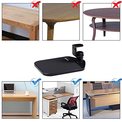 SKYZONAL Ergonomic Mouse Platform Under Desk Ergonomic Wrister Mouse Pad (Black)
