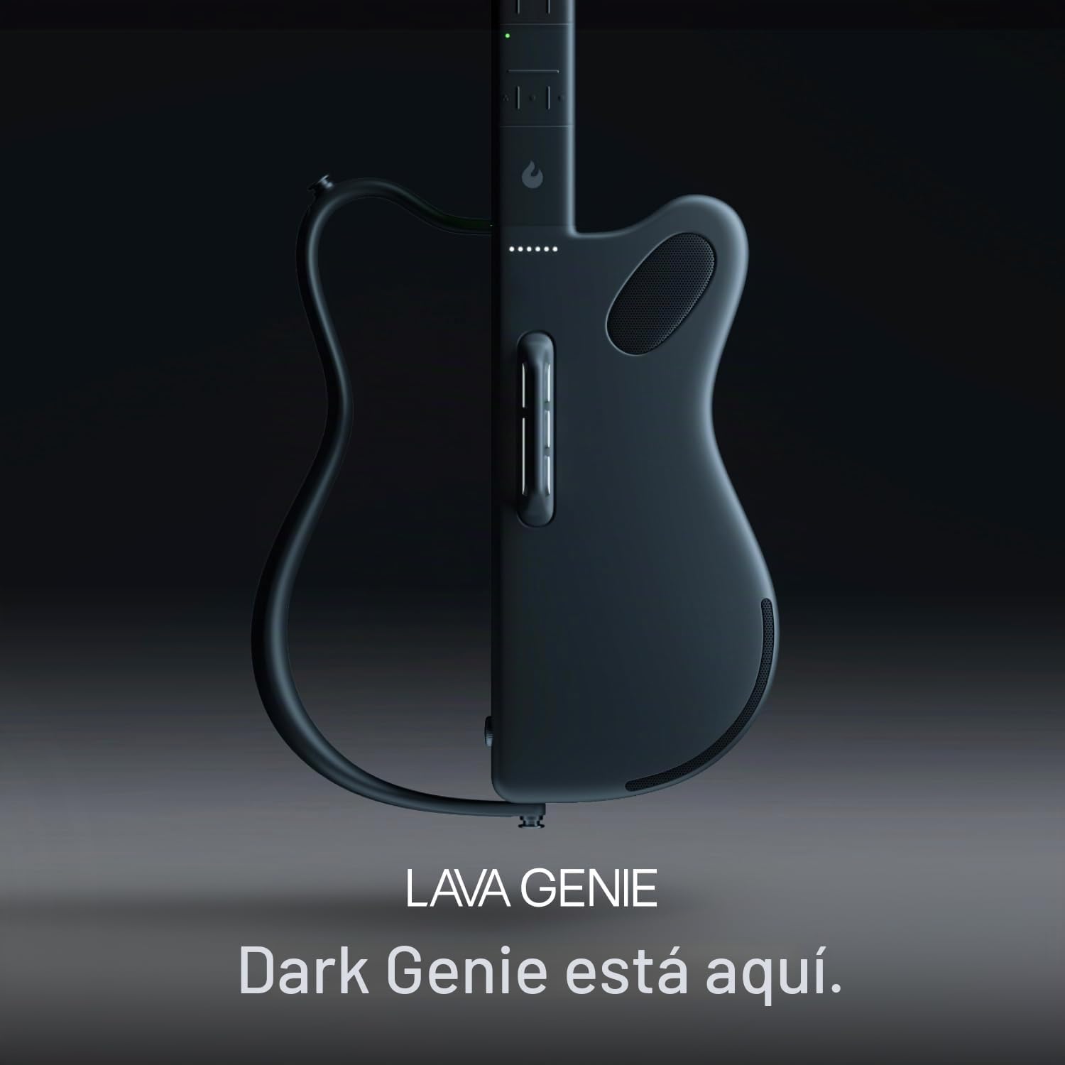 LAVA GENIE Guitarra inteligente sin cuerdas, sin cuerdas, cientos de preajustes de instrumentos, altavoz integrado, plegable, desmontable, negro, 30.5 pulgadas.