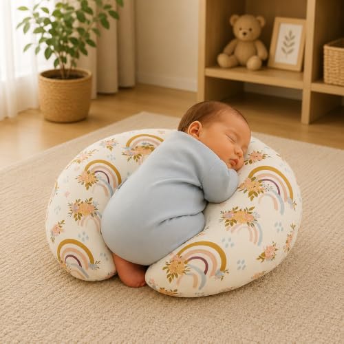 Image of KOSMER ๐๐ข๐ฆ๐ ๐๐ฅ Nursing Pillow for Breastfeeding Newborn Baby | C-Shape Feeding Pillow with Removable Cotton Cover | Tummy Time, Propping & Sitting Support | Baby Feeding Pillow for Mother
