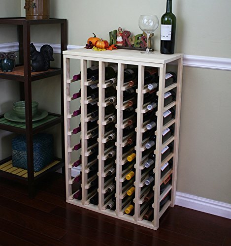 Soporte para 40 botellas de vino de mesa, pino miniatura 5