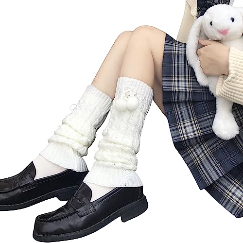 DOOVID Leg Warmers for Women Kawaii Knit Long Socks Girls Harajuku Lolita Leg Warmers Goth Ankle Heap Socks4