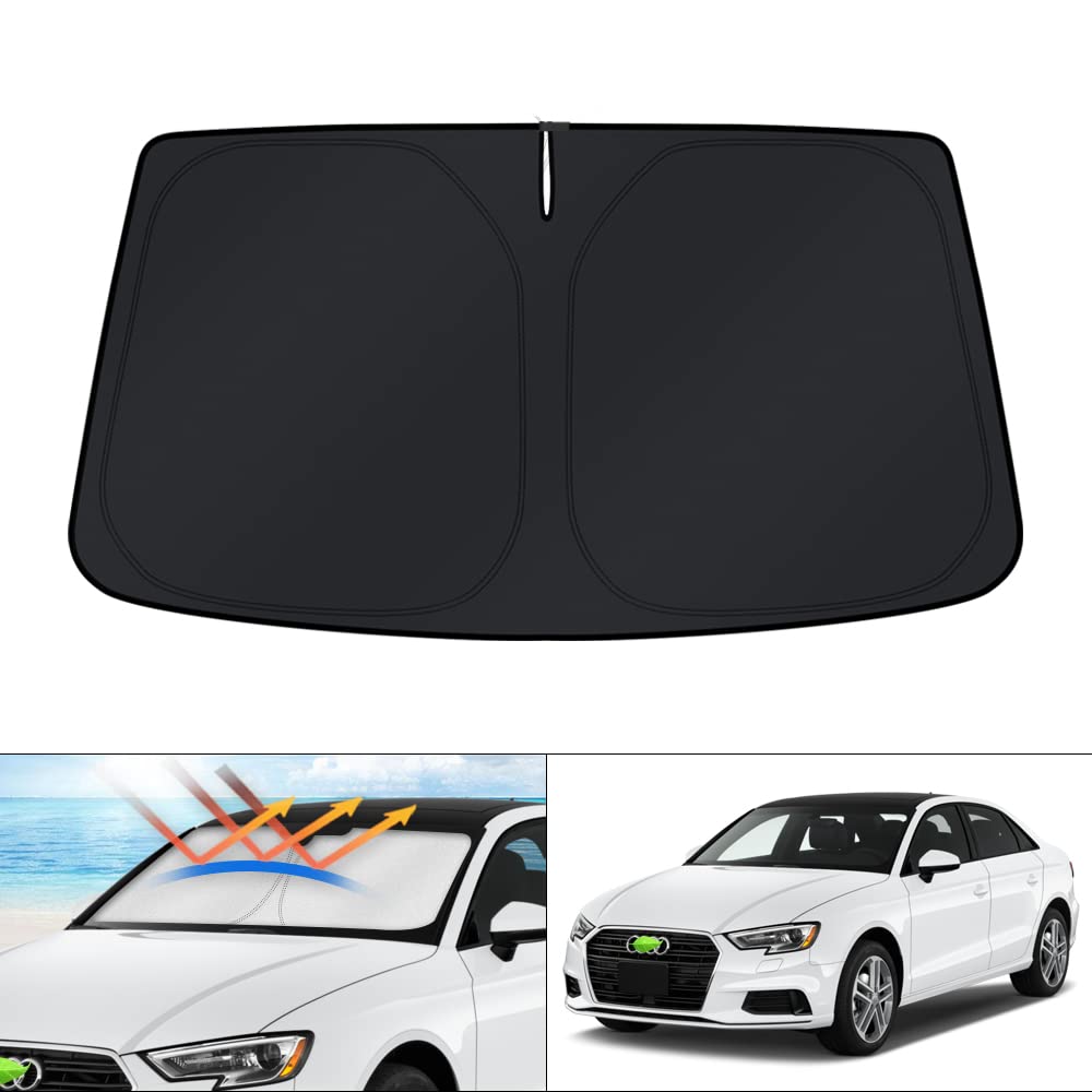 KUST Windshield Sun Shade for 2014-2020 Audi A3 Window Sunshade Sun Visor Protector Foldable Blocks UV Rays Keep Your Car Cooler
