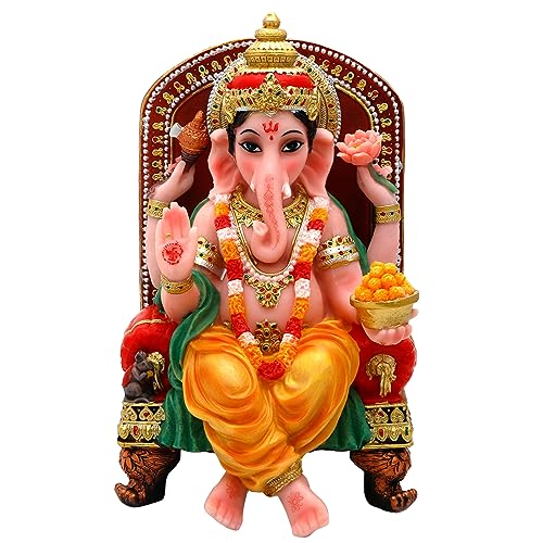 Estatua Ganesha Hindú de Polystone de 7.8 pulgadas