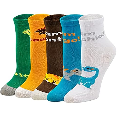 ZAKASA Funny Childrens Boys Socks: Kids Cute Novelty Toddler Infant Warm Cozy Funny Colorful Athletic Sport Multipack Cotton Socks,Boys' Ankle Socks for Spring Summer Autumn Winter Kids Aged 2-13 Cover