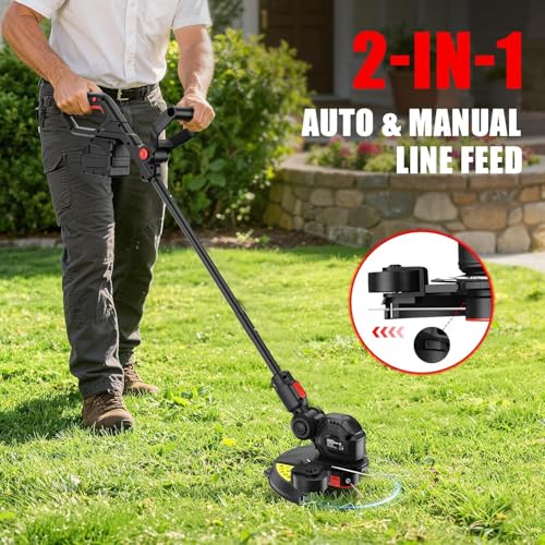 Image of 3-in-1 Cordless Weed Wacker Compatible with Milwaukee M18 18V Battery