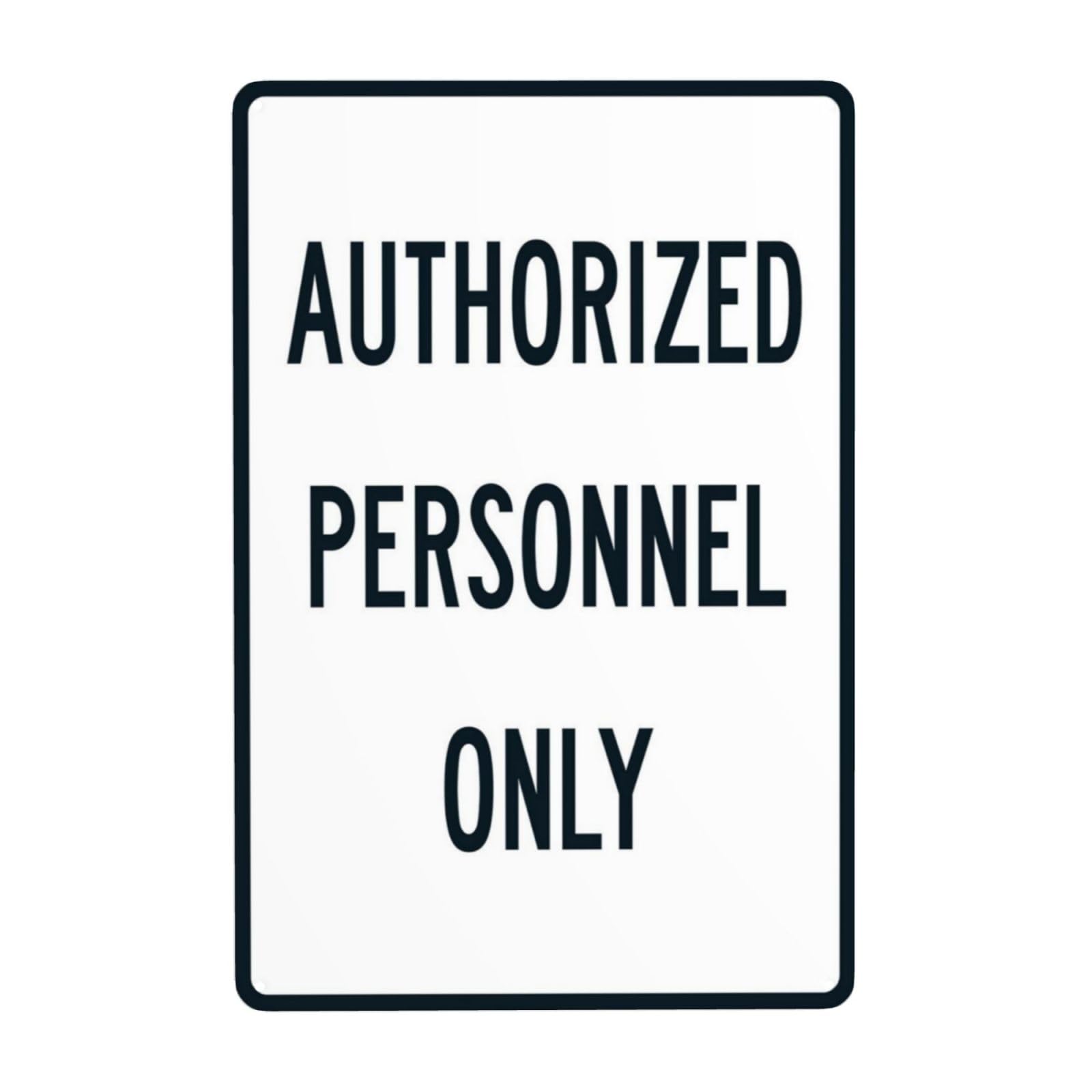 Vintage Metal Tin Sign, Authorized Personnel Only Private Property Wall Decor, 8x12 Inch