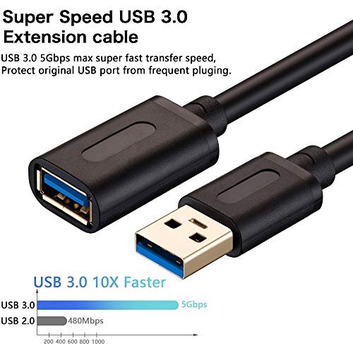 Tan Qy Usb 3.0 Extension Cable 25Ft, Usb 3.0 High Speed Extender Cord Type A Male To A Female For Playstation, Xbox, Usb Flash Drive, Hard Drive, Card Reader,Scanner,Printer,Keyboard (25Ft) #TOP2