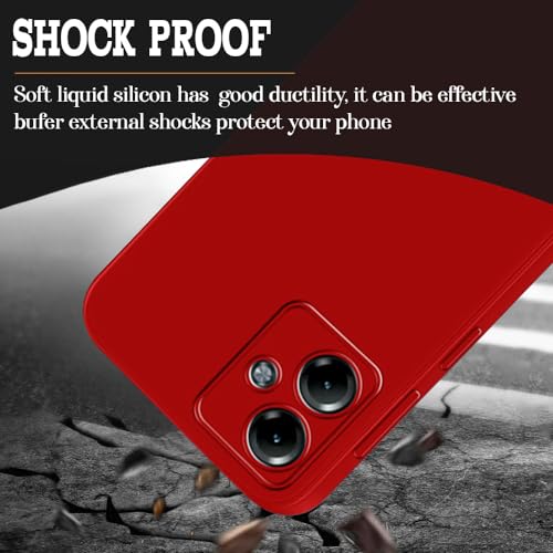 Image of Back Cover for Motorola Moto G14 4G | Full Camera Protection | Premium Liquid Silicon Case | Flexible Bumper Case for Motorola Moto G14 4G (Red)