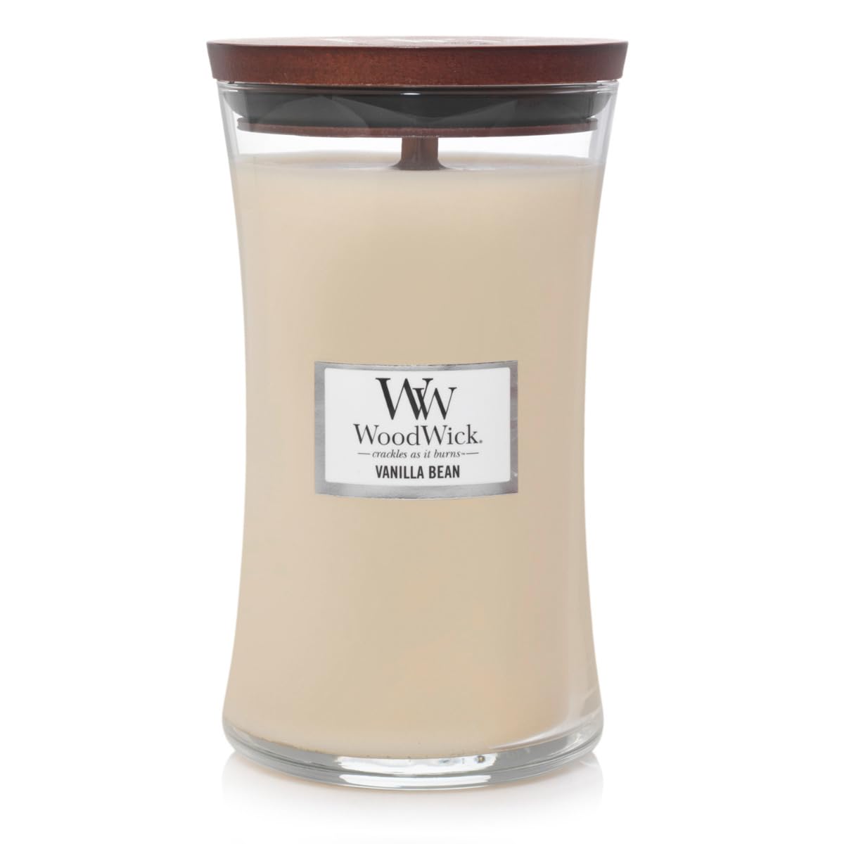 WoodWick Vanilla Bean Glass Jar Scented Candle, Large 22 oz.