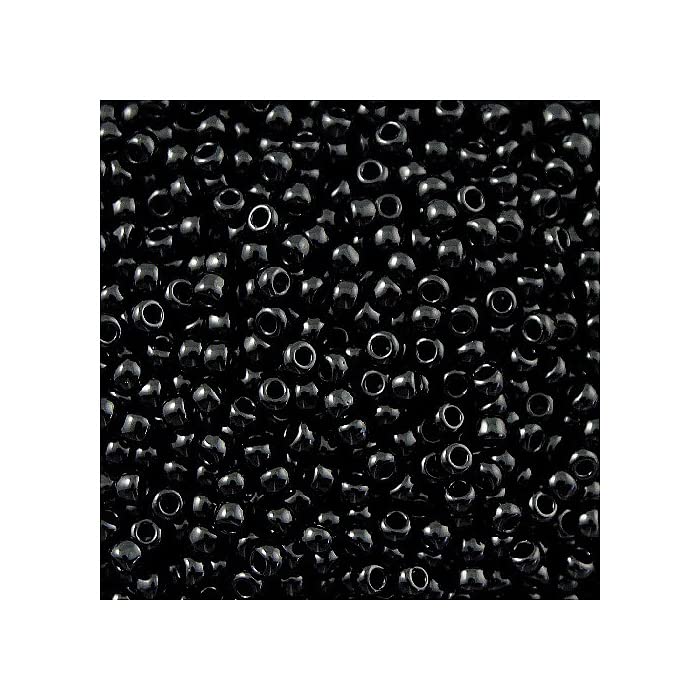 50 g TOHO Round Seed Beads Rocailles, Size 8/0, Opaque Jet (# 49), Japan, Glass — image 1