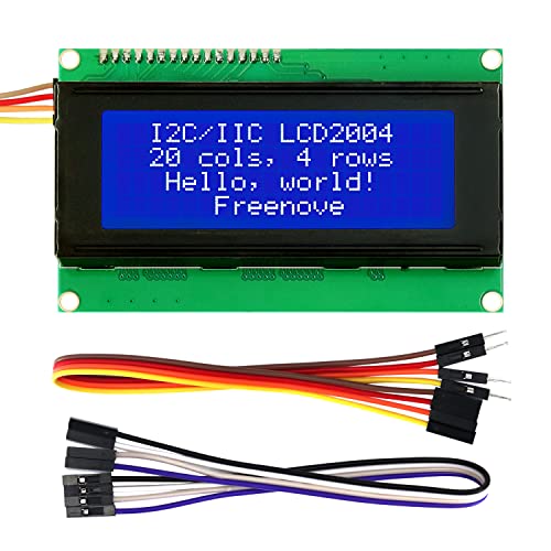 FREENOVE I2C IIC LCD 2004 Module, TWI Serial 20x4 Display, Compatible with Arduino Raspberry Pi Pico ESP32 ESP8266