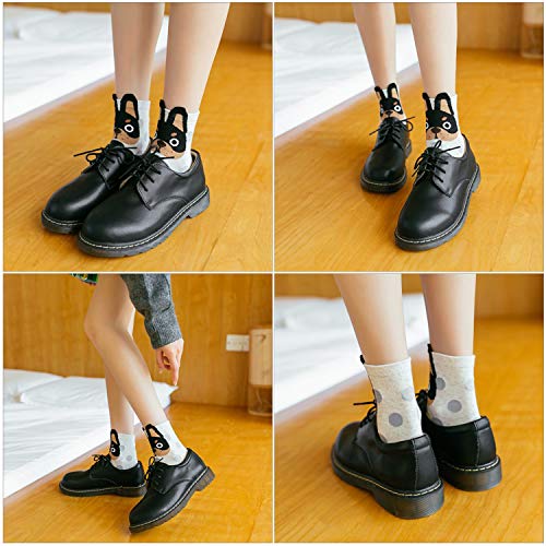 HONGXIN-SHOP Damen Socken Hund Motive Cartoon Tier Socken Baumwolle Socken 5 Paar