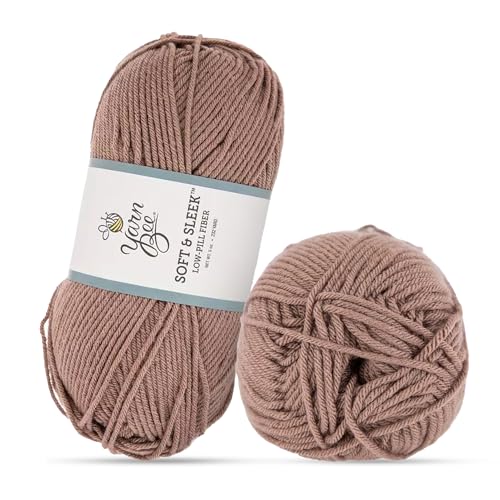 Image of Hobby Lobby Yarn Bee Soft & Sleek Yarn, 200 Brownie | 4 Medium Weight, 100% Low Pill Acrylic, 232 Yards Per Skein