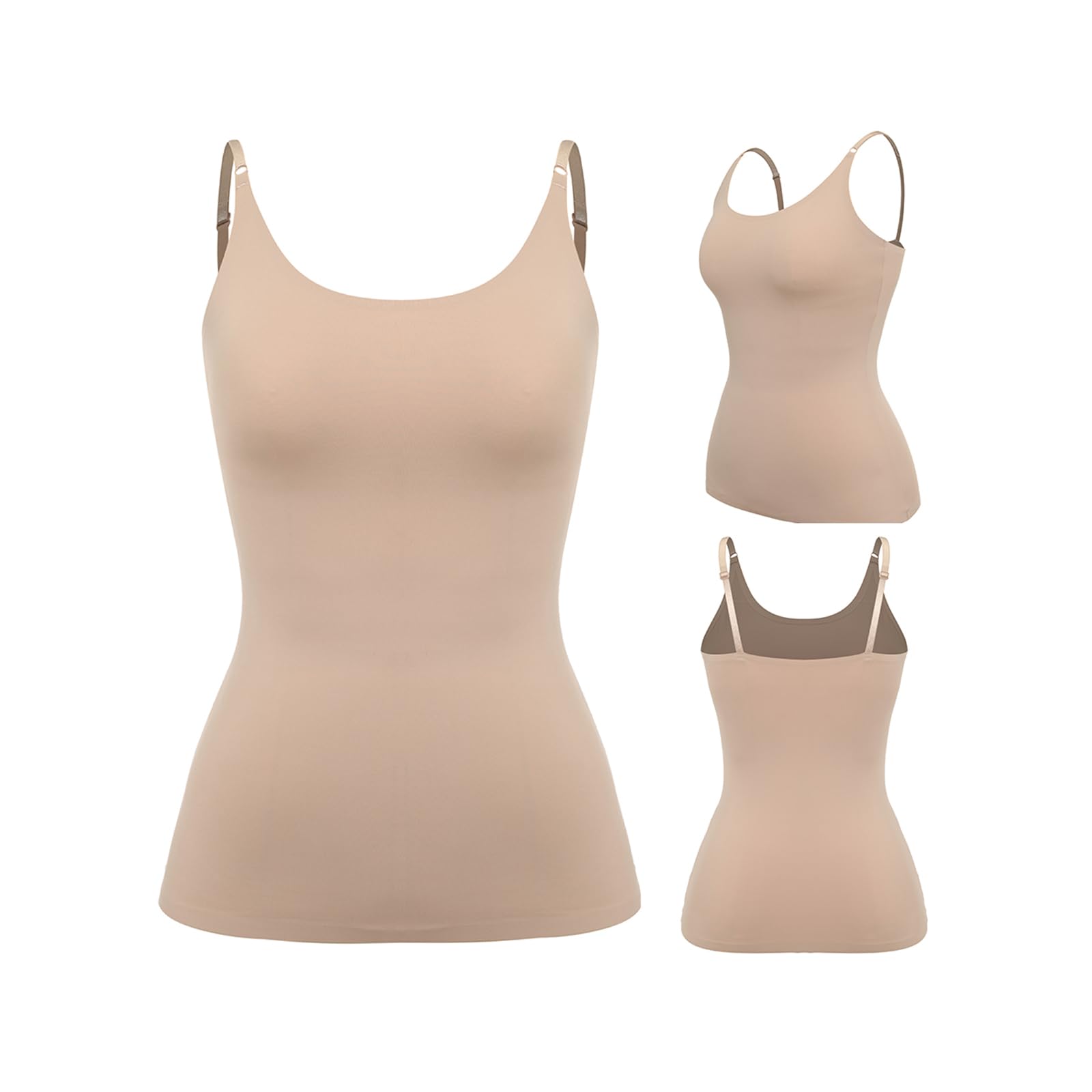 Mujeres Control de Barriga Shapewear Suave Cuerpo Shaping Camisola Camisetas sin Mangas Talla Grande Ropa Interior Adelgazante Moldeador sin Costuras