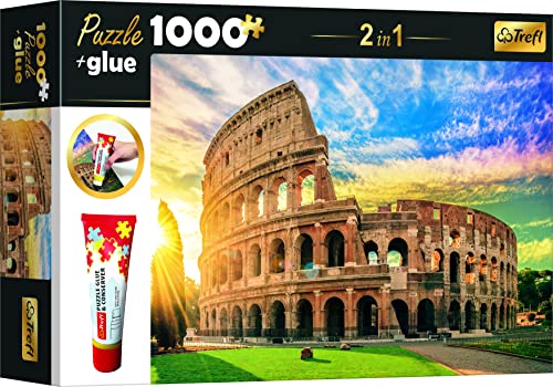Trefl Roma, Italia, Pegamento y Conservante para Rompecabezas, Combinar Elementos Juego 2 en 1...