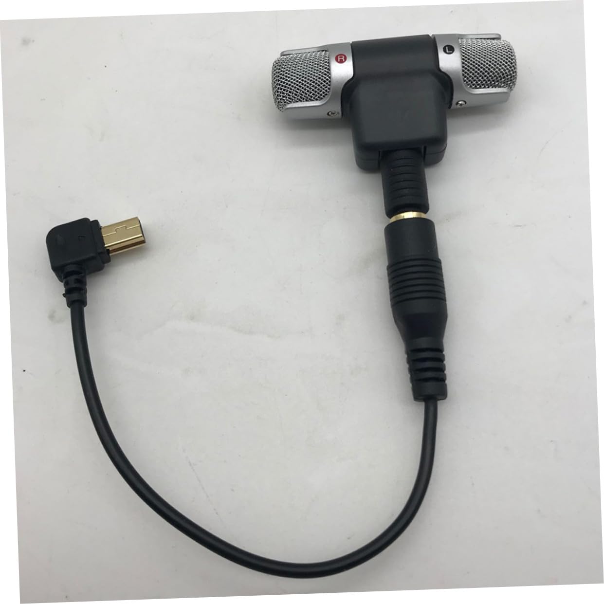 3 Piezas Micrófono Estéreo para Cámara de Acción con Adaptador USB y Cinta Adhesiva Doble Cara Cable Adaptador para Grabación de Sonido Mejorada