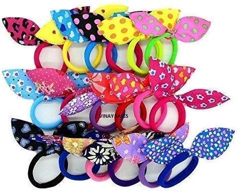 Kids Rabbit Ear Hair Tie Rubber Bands Ponytail Holder For Girls (Multicolor) (Pack Of 12) (B09TGS6ZBL) Amazon Price History, Amazon Price Tracker