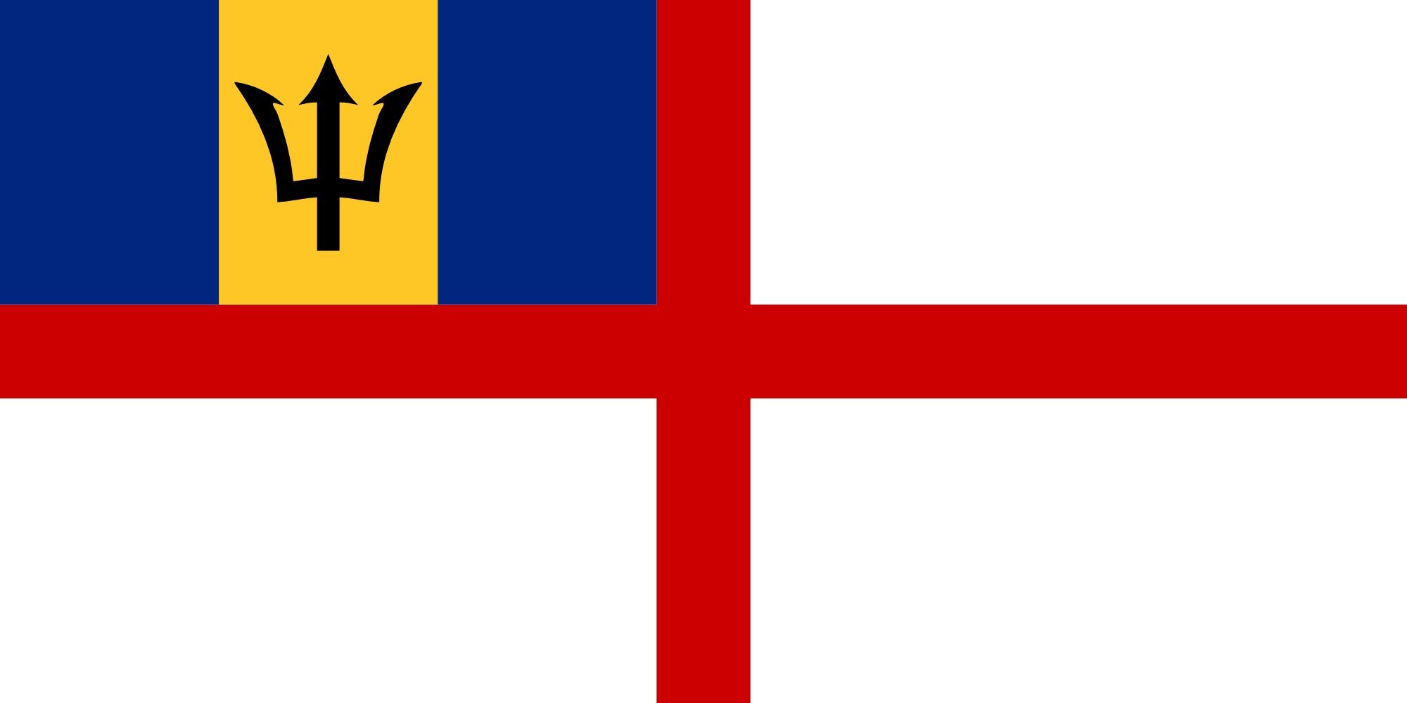 Drapeau XL de la Barbade finition pavillon naval paysage haut de gamme