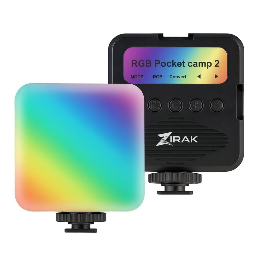 portable led pocket video rgb studio light for video shooting, meeting, photography, selfie, laptop, tablet, phone lighting dimmable & rechargeable type c with clip