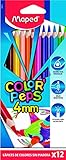 Maped Color´Peps Lapices de Colores, Triangulares, Multicolor, paquete de 12
