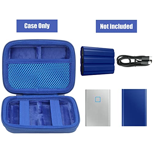 Image of Aenllosi Hard Case for Samsung T9 /T7 Touch /T7 Shield SSD, Blue | Hard shell construction, Water-resistant design, Impact-resistant design, Custom-fit interior
