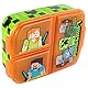 p:os p:os Minecraft Brotdose für Kinder mit 3 Fächern, Lunchbox aus Kunststoff mit Clip-Verschlüssen, Vesperdose für Kindergarten, Schule und Freizeit