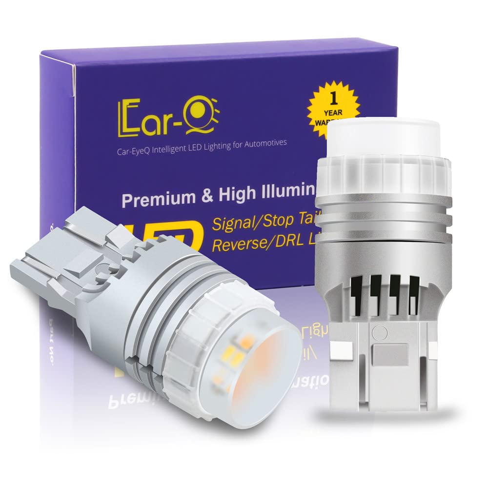 Car-EyeQ T20 7444NA 7443 LED Switchback Bulbs Dual Color Amber Yellow/6000K White Turn Signal Lights 7444 7442NA 7444NAK 7443NA Super Bright SMD Upgrade