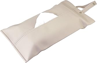 Hanging Tissue Case, Stylish, Car, Kitchen, Scandinavia, Wall Hanging, Paper Towel, Mask, Kitchen Paper, Wipe, Wet Tissue Convenient, PU Leather (Ash Gray)