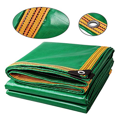 FUCNEN - Lona de Lona Resistente 100% Impermeable, 400 g/m2, Resistente a la Intemperie, Multiusos, para perreras, gallinero, Estanque, heno o tejado, Remolque, Muebles de Exterior, Color Verde