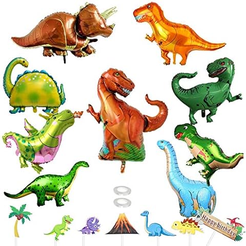 9 Pcs Foil Dinosaur Balloons, Dinosaur Foil Balloon, Dino Balloons Party, Foil Balloon Kids Big for Birthday Gift, Jurassic World Dinosaur Jungle Style Party Cover