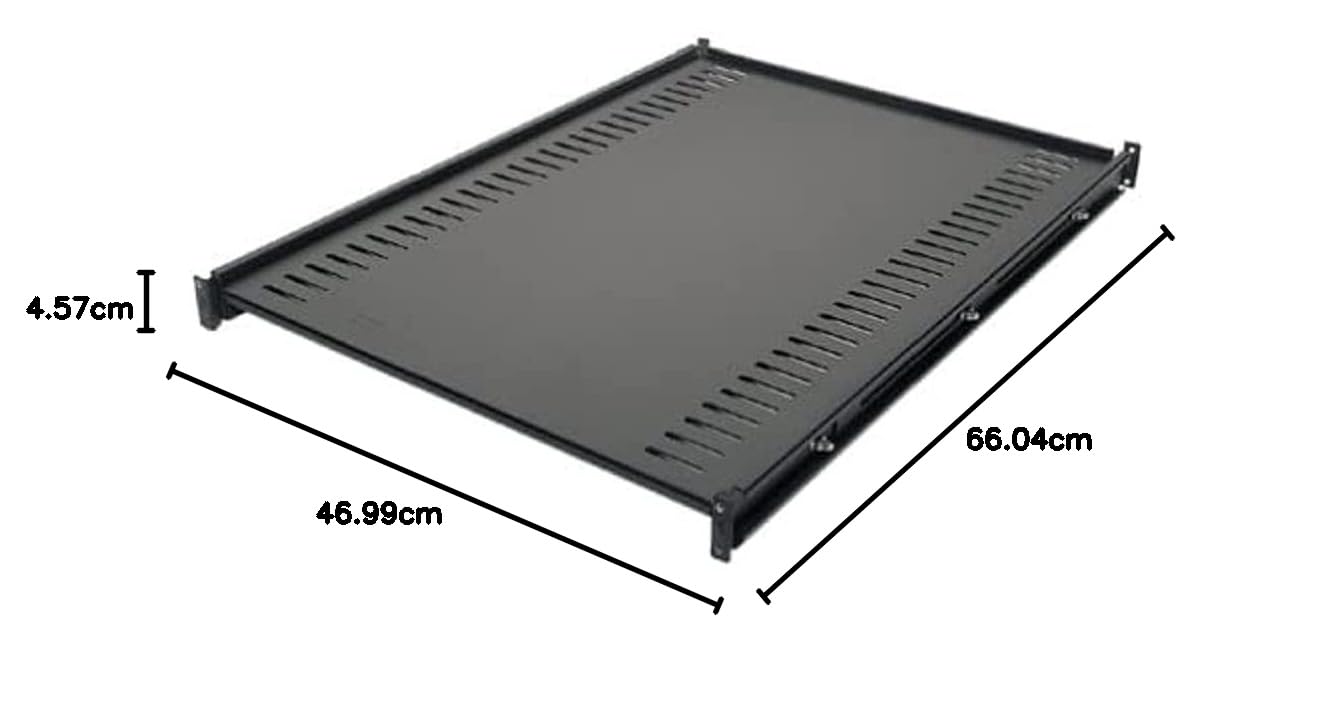 APC AR8122 estante Negro - Estantería (Negro, 81,8 kg, 470 x 660 x 44 mm, 1U)
