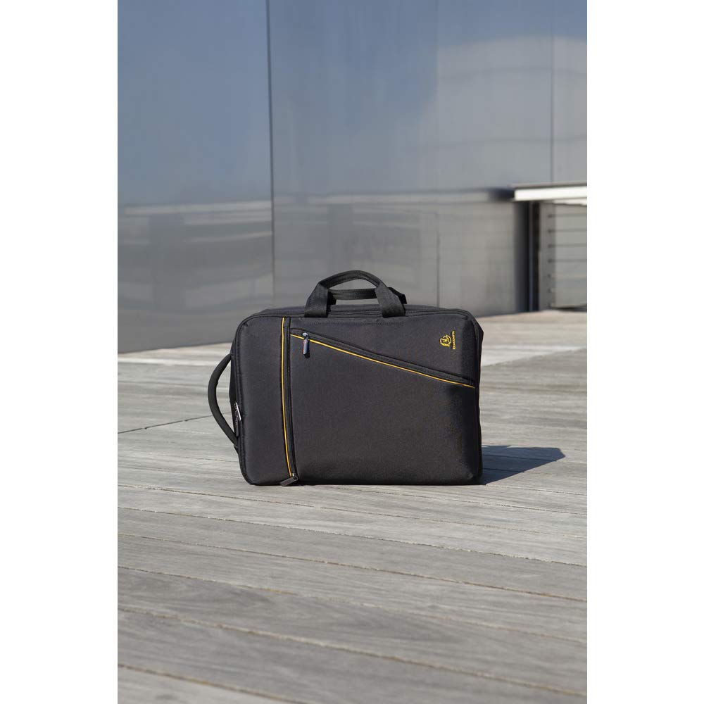 Exacompta 17734E Exactive, Borsa Zaino Nera Per Laptop 15.6 Pollici e Tablet, Poliestere di alta qualtià, Tasche Funzionali Per Riporre Vari Oggetti