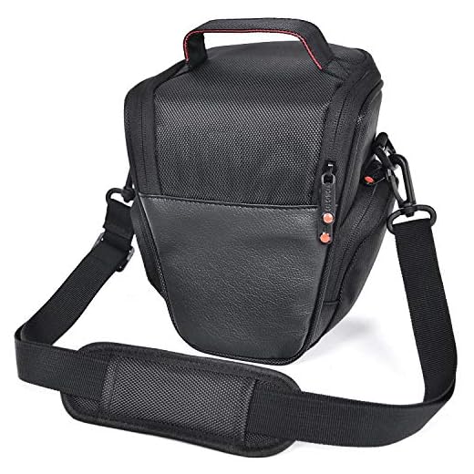 FOSOTO DSLR Camera Case Nylon Holster Bag Compatible for Nikon D3300 D3400 D3500 D5300 D5600 B700,Canon EOS Rebel XT XTi T6 T5i T3i SL2 1300D,Pentax,Sony Olympus and More - Black