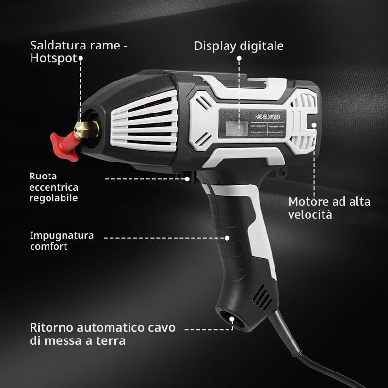 Saldatrice per elettrodi a mano, IGBT, saldatrice ad arco, 220 V/3000 W, portatile, compatta, per riparazione auto, funzione ARC e protezione da surriscaldamento 3/32-1/8 pollici