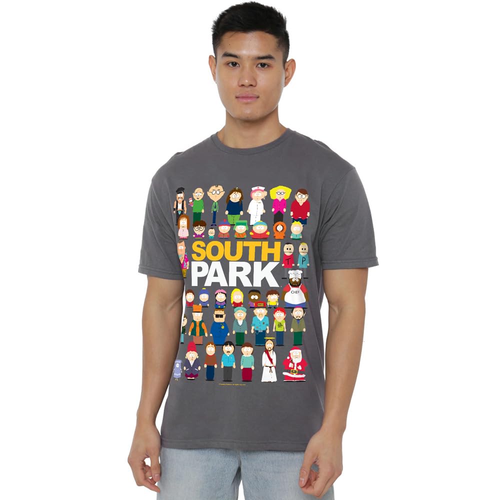 South Park Full Cast Unisex T Shirt, Charcoal, Medium