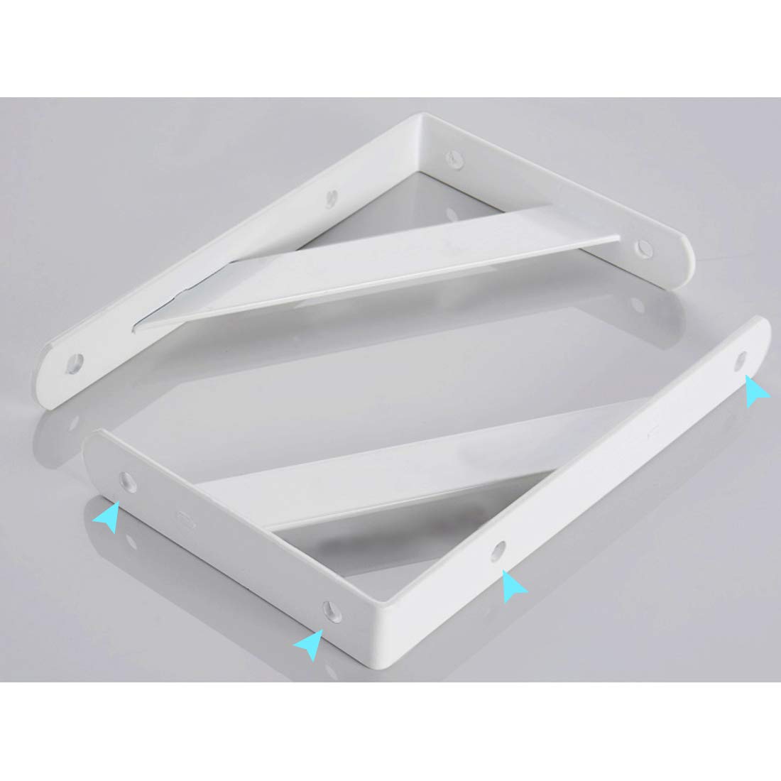 Soporte Estante Rústico 2 Pcs - Escuadras Estanterias 90 Grados Marco De Pared Blanco, Escuadra Sujeción De Pared, Ahorrar Espacio, Estante Decorativo, DIY Soportes para Baldas Flotantes 40cm