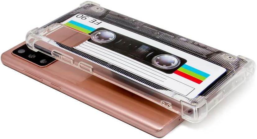 Case for Galaxy Note 20 with Reinforced Corners TPU Soft Bumper Retro Cassette Tape Case Compatible with Samsung Galaxy Note 20