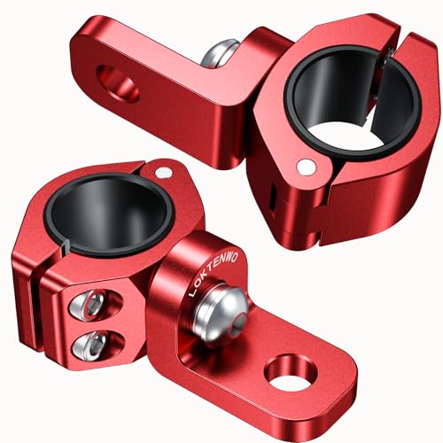 LOKTENWO 2PCS Light Bar Mounts for ATV, Adjustable CNC Whip Light Mount Compatible with Motorcycle 4-Wheeler 0.875''/1''/1.125''/1.26” Roll Cage