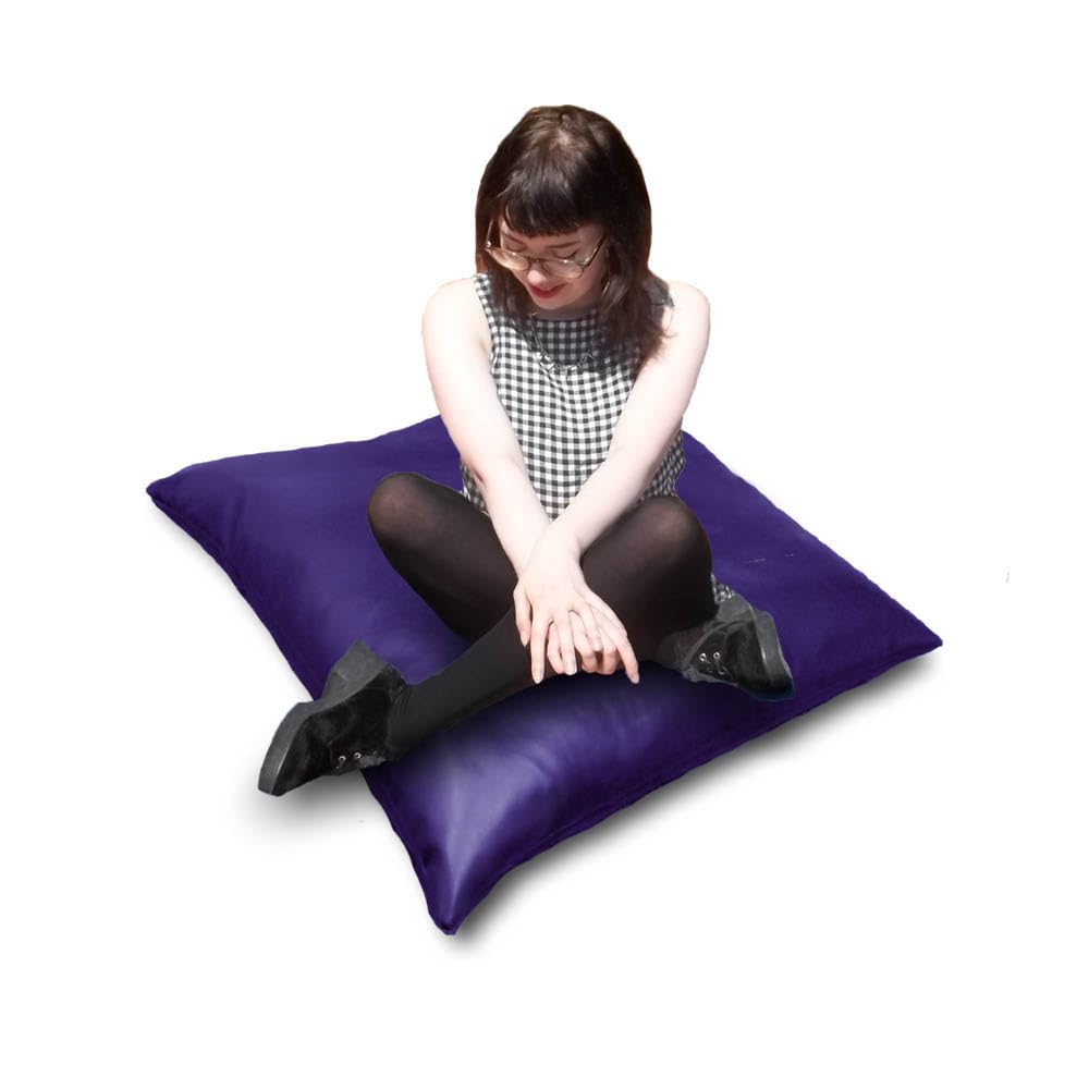 Bean Bag Beanbag Cushions, Faux Leather, Seat Pillow Lounger Couch, for All Ages. Filling Included, Fire Retardant Covers & Filling. (Purple, XXL - 140 x 100cm)