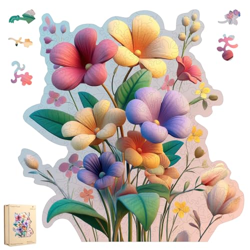 Ruikiyart rompecabezas de madera de 500 piezas para adultos, floral, 16.5" x 16.5", 5 mm de grosor miniatura 1