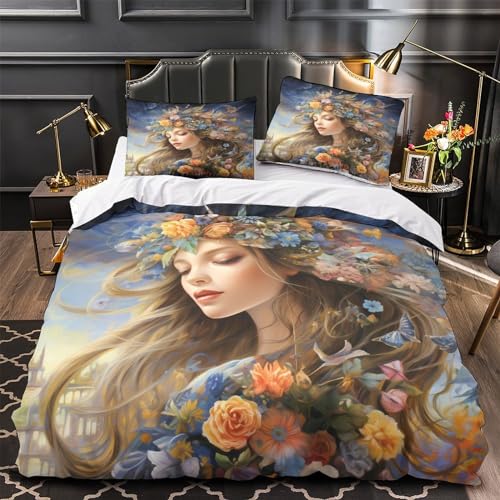 Housse de couette papillon fermeture éclair parure de lit King